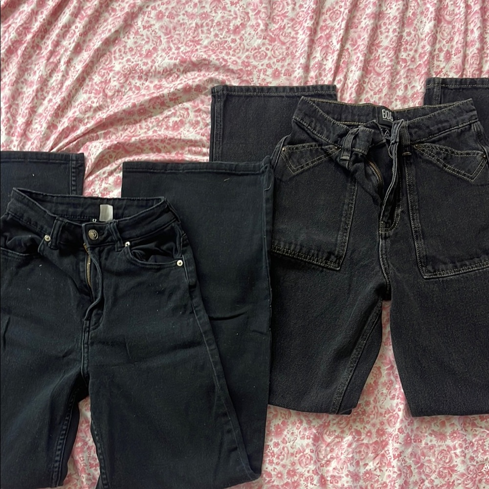 Black Denim Jeans Set